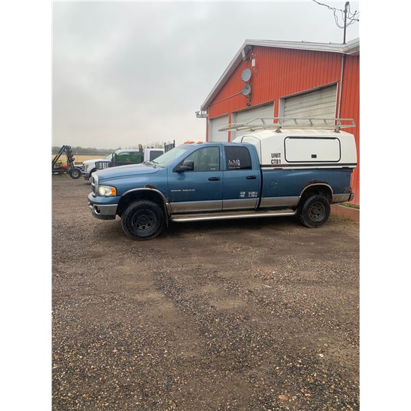 LOCATED AT REDWATER SITE: 2005 Dodge 3500, 4 door crew cab long box, 5.9 L cummins, auto, new brakes