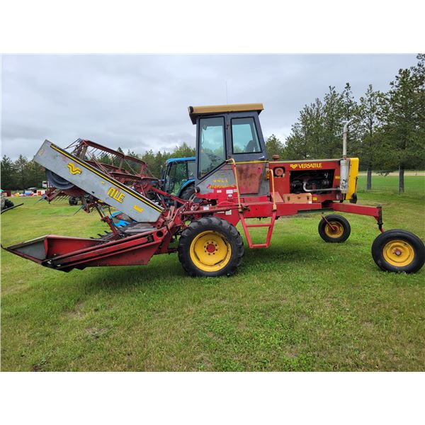 Versatile 4400, Swather 15', Cab, grain lifts, running. PH Al- (587) 357-0508