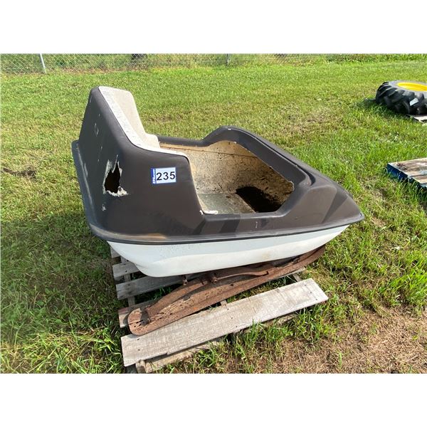 Fibre glass sleigh c/w hitch- Holiday Marine, SN. 0378