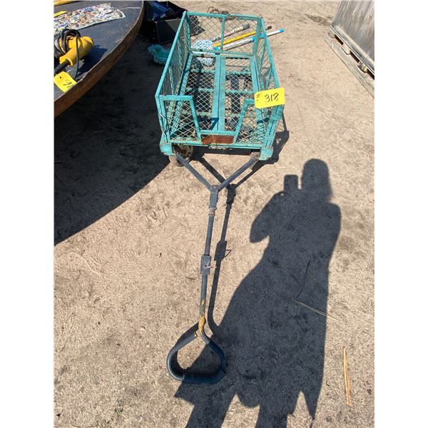 Green wagon c/w fold down sides, 20" x 40"