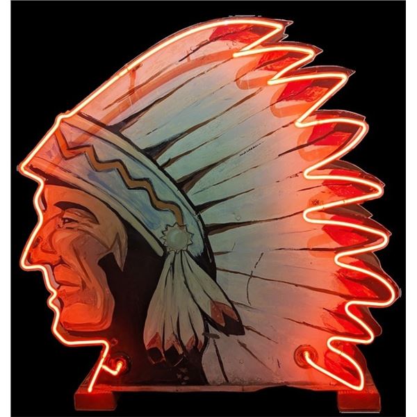 Old Indian Chief Neon Sign From Idaho Curio Shop