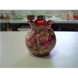 RED IRIDESCENT VASE