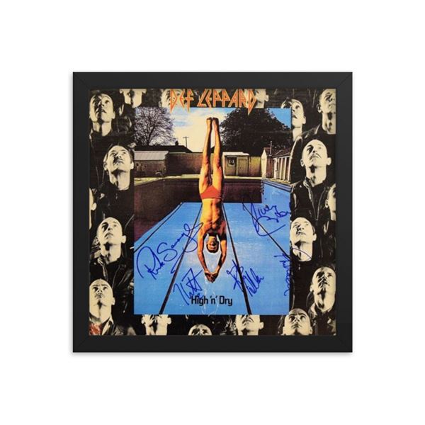 Def Leppard signed High 'n' Dry album REPRINT