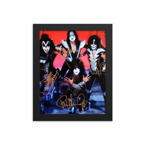KISS signed promo photo framed reprint