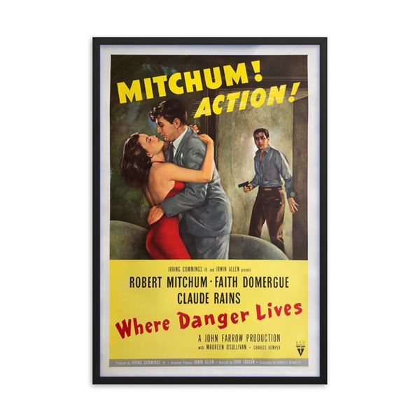 Where Danger Lives 1950 REPRINT Poster
