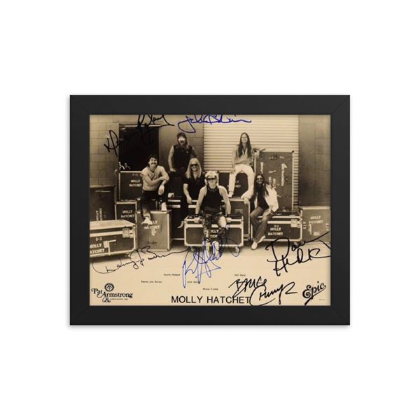 Molly Hatchet signed promo photo framed reprint