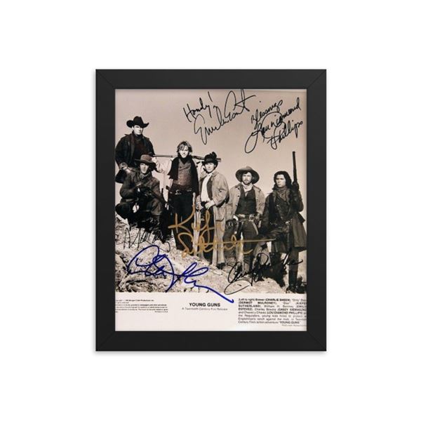 Young Guns cast signed photo framed reprint