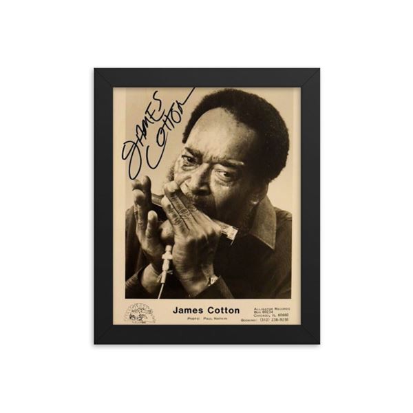 James Cotton signed promo photo framed reprint