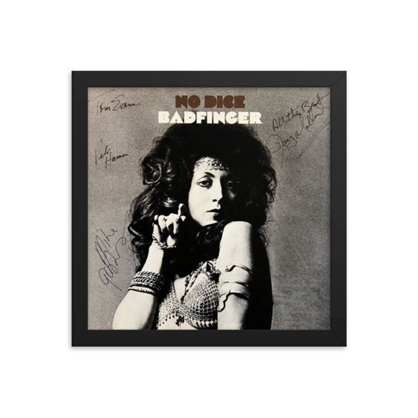Badfinger signed No Dice' Sky album framed reprint
