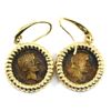 Image 1 : REPLICA Brutus Ides of March Ancient Coin Earrings in Gold Plated Sterling Silver