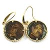 Image 2 : REPLICA Brutus Ides of March Ancient Coin Earrings in Gold Plated Sterling Silver