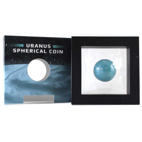 Barbados 2023 $5 Uranus 1 oz Pure Silver Spherical Colored Coin (Tax Exempt)