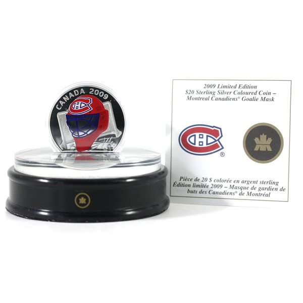 2009 $20 Montreal Canadiens NHL Goalie Mask & Acrylic Stand