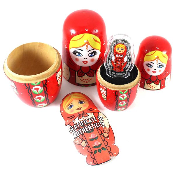 Solomon Islands 2017 $5 Matryoshka Doll 1oz .999 Fine Silver in Original Packaging (Tax Exempt)
