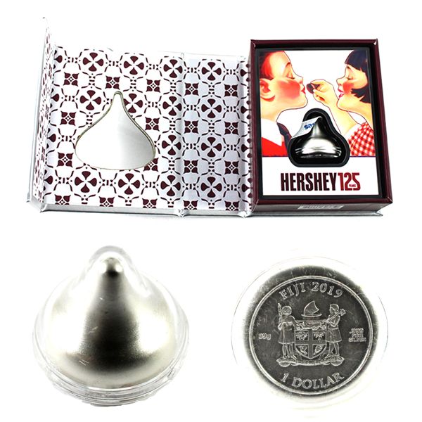 Fiji 2019 $1 Hershey Kiss Chocolate 125th Anniversary 39g Pure Silver Coin