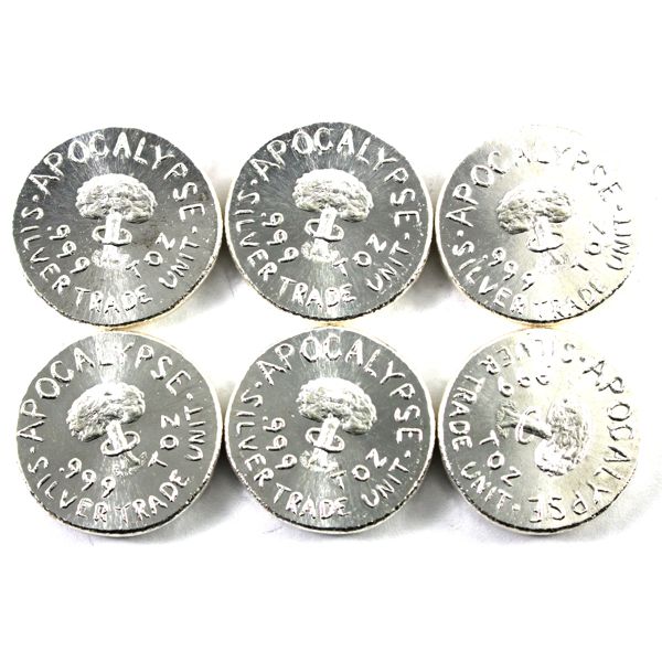6x 1oz Beaver Bullion Apocalypse Silver Trade Unit .999 Silver Rounds. 6pcs. (Tax Exempt)