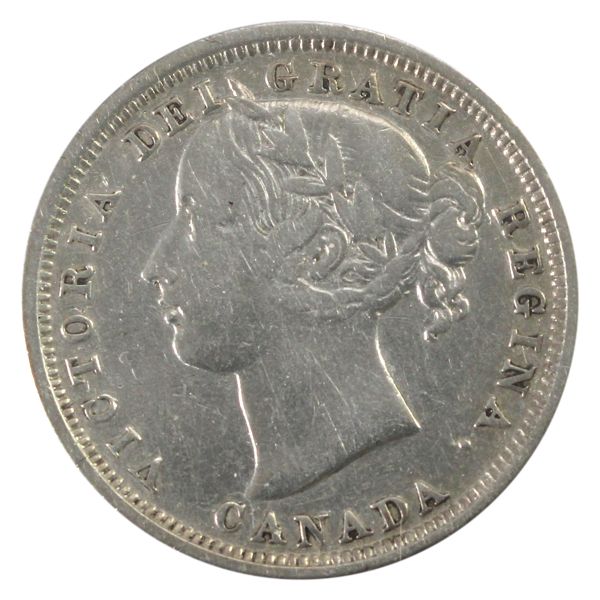 20-cent 1858 Coinage F-VF (Cleaned)