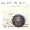 Image 1 : 25-cent 1937 ICCS MS65 