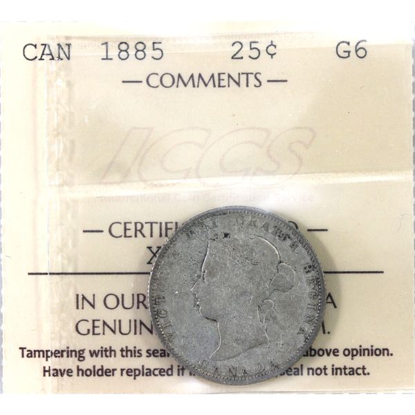 25-cent 1885 ICCS G6