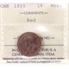 Image 1 : 1-cent 1933 ICCS MS64 Red