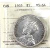 Image 1 : Silver $1 1935 ICCS MS64