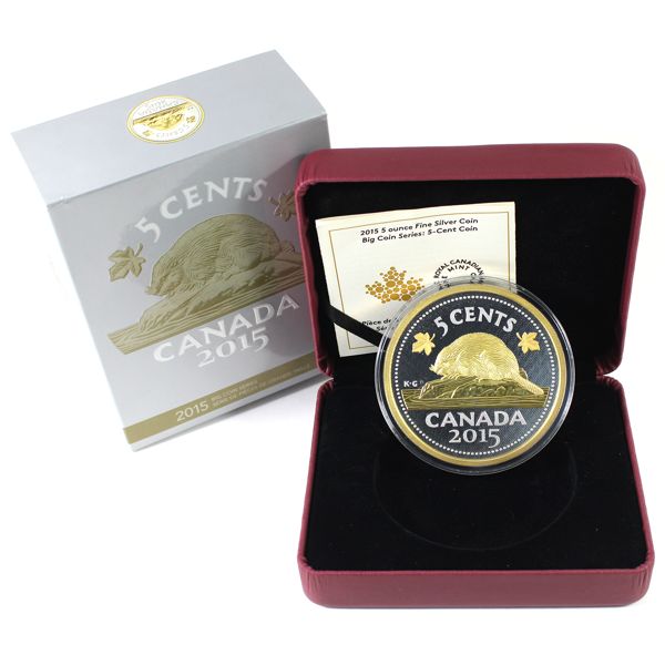 2015 5oz. 5-cent Big Coin Fine Silver (Tax Exempt)