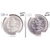 Image 1 : USA Silver 1880 UNC (Cleaned) & 1880S UNC+ (Scratched) Morgan Dollars. 2pcs. 