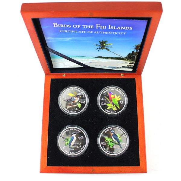 Fiji Silver 2007 $2 Birds of the Fiji Islands 4-Piece Fine Silver Set (Tax Exempt)