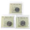 Image 1 : 5-cent 1977 High 7, 1986 & 1990 PCCS (Professional Coin Certification System) MS64. 3pcs.