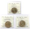 Image 1 : Loon $1 1994, 1995 & 1996 ICCS MS65. 3pcs. 