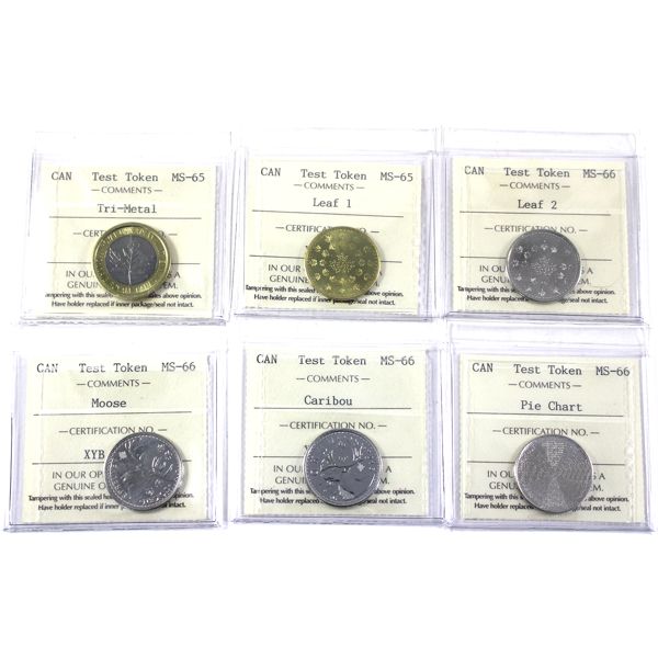 Test Token ND (2018) R&D Set ICCS MS65 to MS66. 6pcs. 
