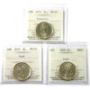 Image 1 : Loon $1 2019 Equality, 2019 & 2020 ICCS MS67. 3pcs.