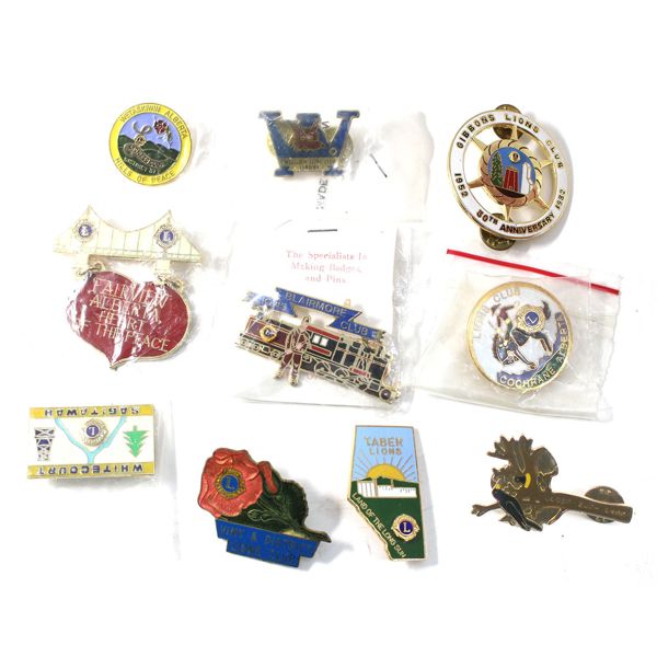 Vintage Lions Club Canada-Alberta Assorted Enameled Pins. 10pcs. 