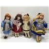 Image 1 : Set Of Four Vintage Porcelain Dolls