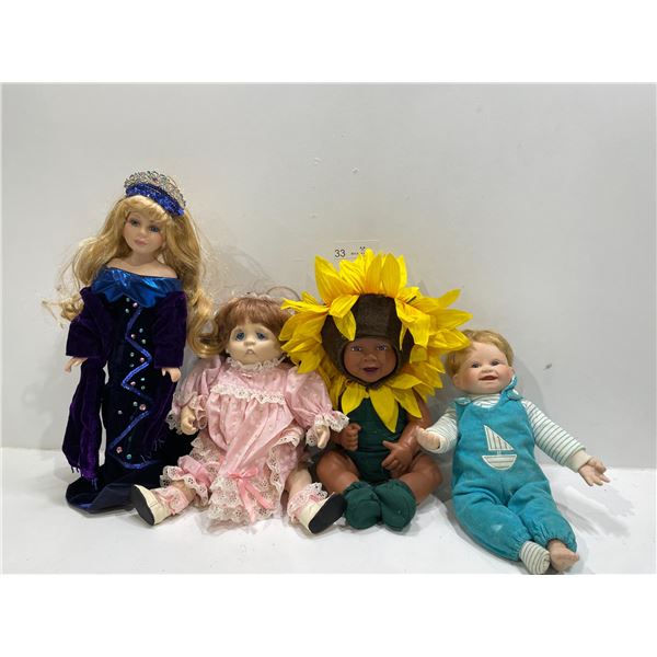 Set Of Four Vintage Porcelain Dolls