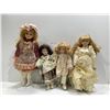 Image 1 : Set Of Four Vintage Porcelain Dolls