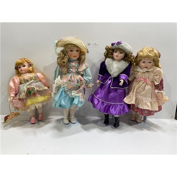 Collection Of Four Vintage Porcelain Dolls