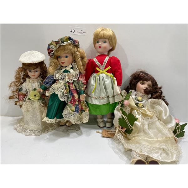 Collection Of Four Vintage Porcelain Dolls