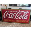 Image 1 : Coca Cola Delicious + Refreshing Porcelain Sign 4' x 8' 