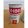 Image 2 : 3 Shell Tins:  X-100 Motor Oil 1 Quart, Super