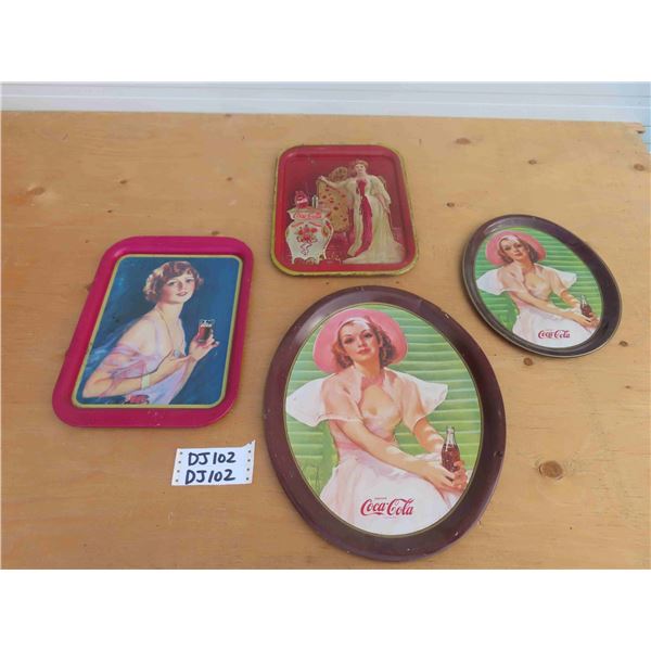 (4) 1970s Coca Cola Drink Trays