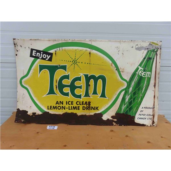 Teem Lemon Lime Drink Tin Embossed Sign