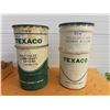 Image 1 : 2 Texaco Large Size 120 Pound Lubricant Tins