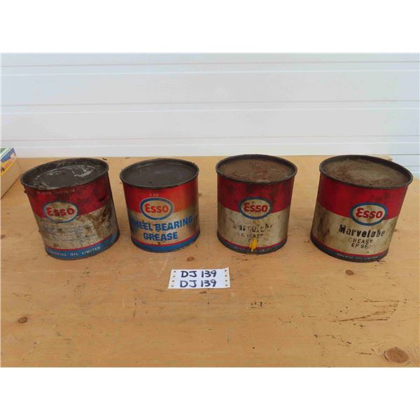 4 Esso 5 Pound Grease Tins