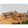 Image 1 : 2 Antique Wooden Sleds 36'' + 34'' Long - 1 is 