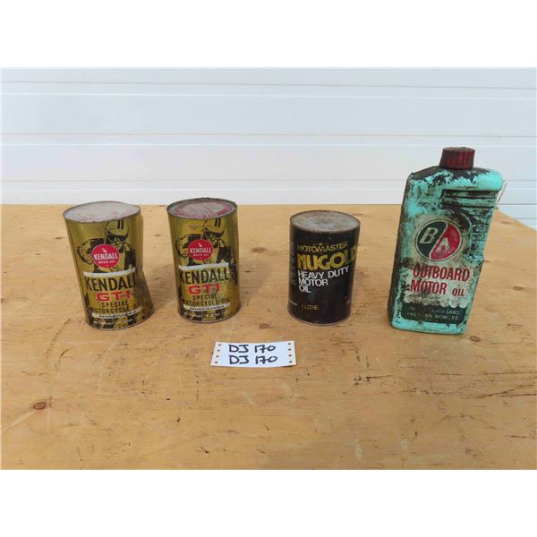 4 Assorted Oil Product Containers - 2 Kendall GT1 