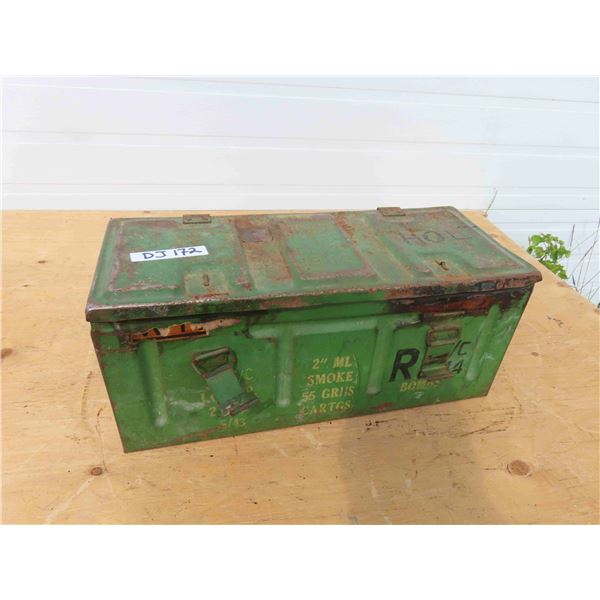 Large Metal Military Embossed Ammo Box - 1942 