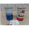 Image 1 : (2) Mobil Oil Quartz Oil Cans 