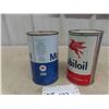 Image 2 : (2) Mobil Oil Quartz Oil Cans 