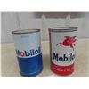 Image 3 : (2) Mobil Oil Quartz Oil Cans 